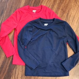 8,Lands' End Kids Long Sleeve Tees - Red and Navy